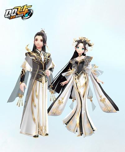 着装度 + 20；单局金币 + 25%；男款墨白配金纹，女款黑裙镶金蝶，古风奢华